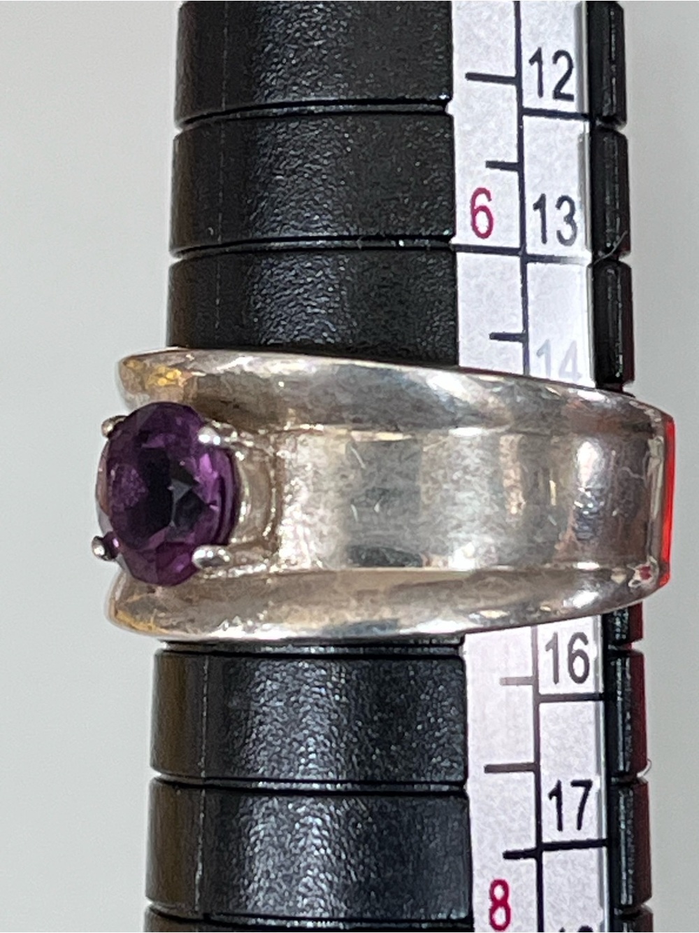 Handmade Sterling Silver 925 Ring with Amethyst Gemstone Size 7 - Picture 16 of 16